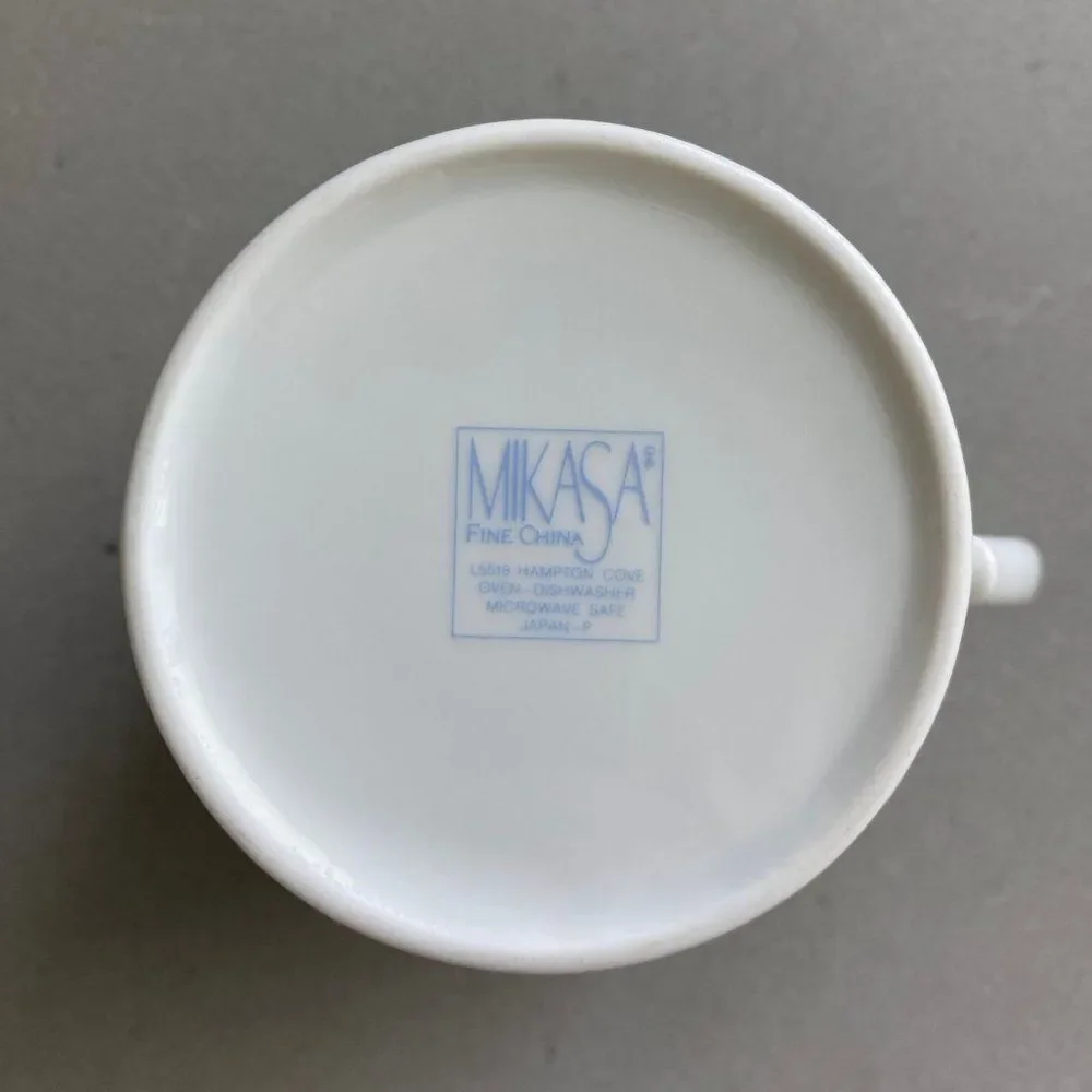 Vintage Mikasa South Hampton Seashell Floral Contemporary Glossy Creamer 4